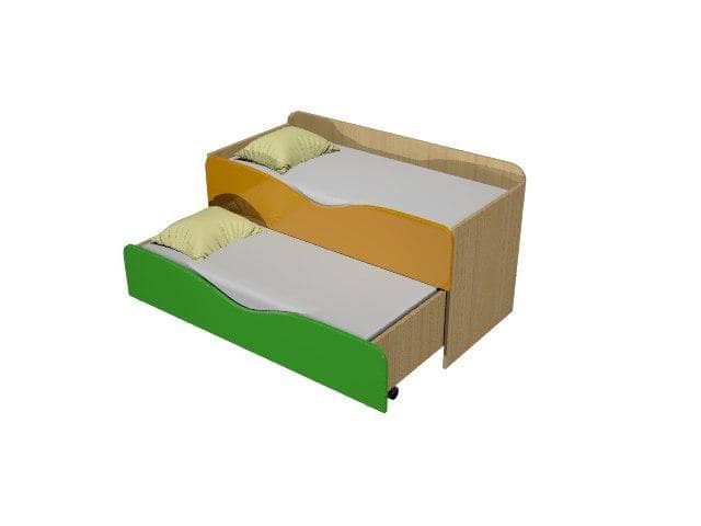 Ліжко 2-х ярусне РОЗКОМ, розмір у складеному вигляді 1438х646х580 мм.